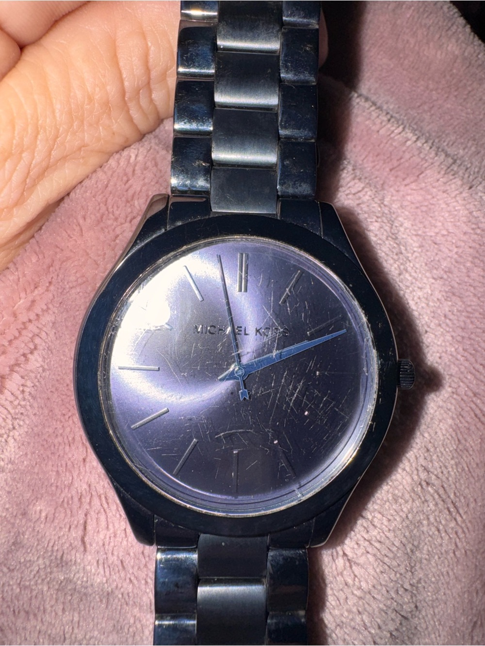 Michael Kors Slim Runway Blue Stainless Steel Watch, model MK3419 - Picture 3 of 4